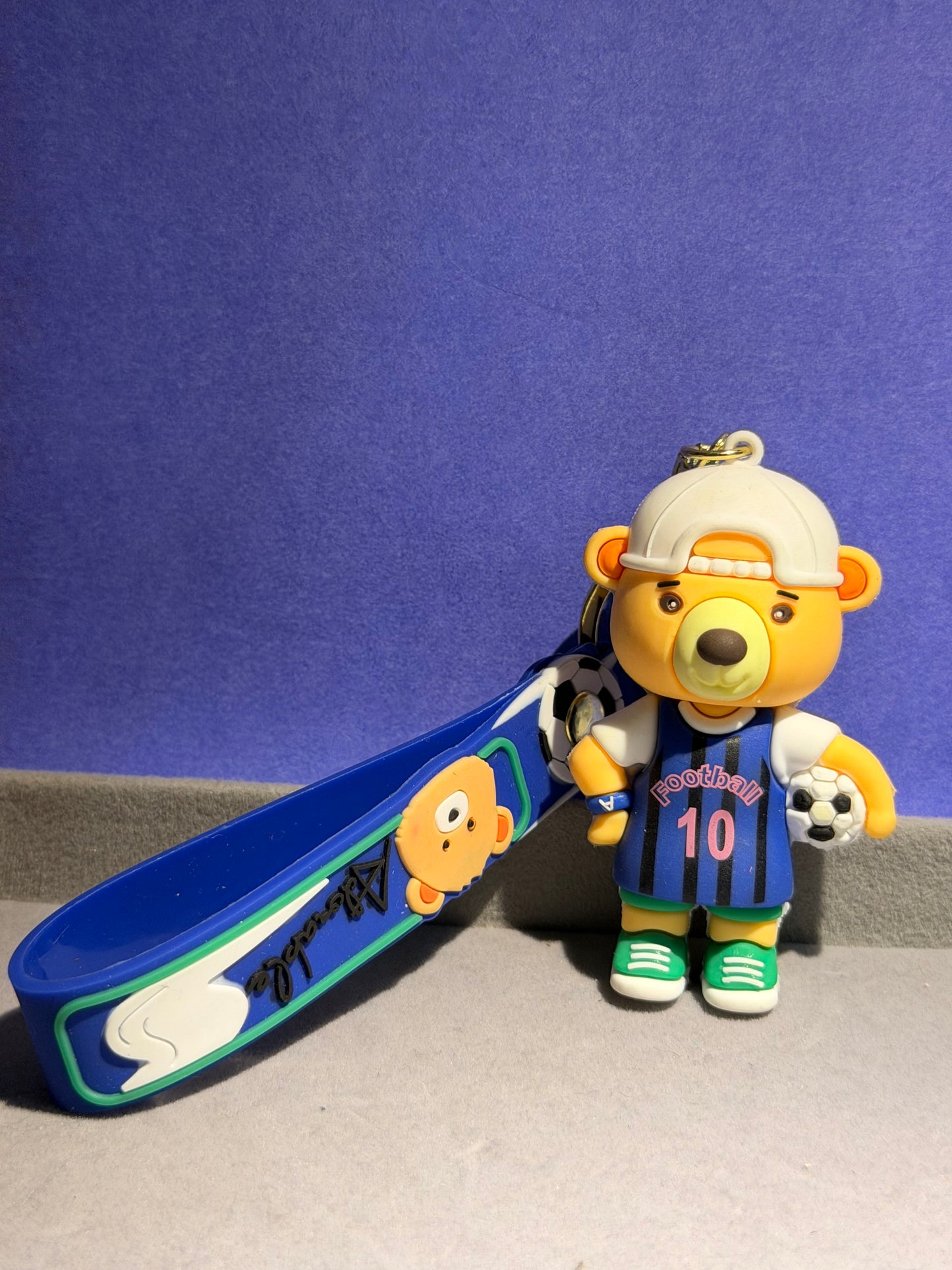 Footballer silicon keychain