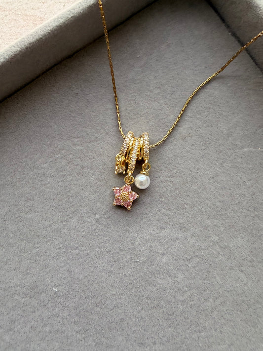 Blush Pearl Charm Necklace
