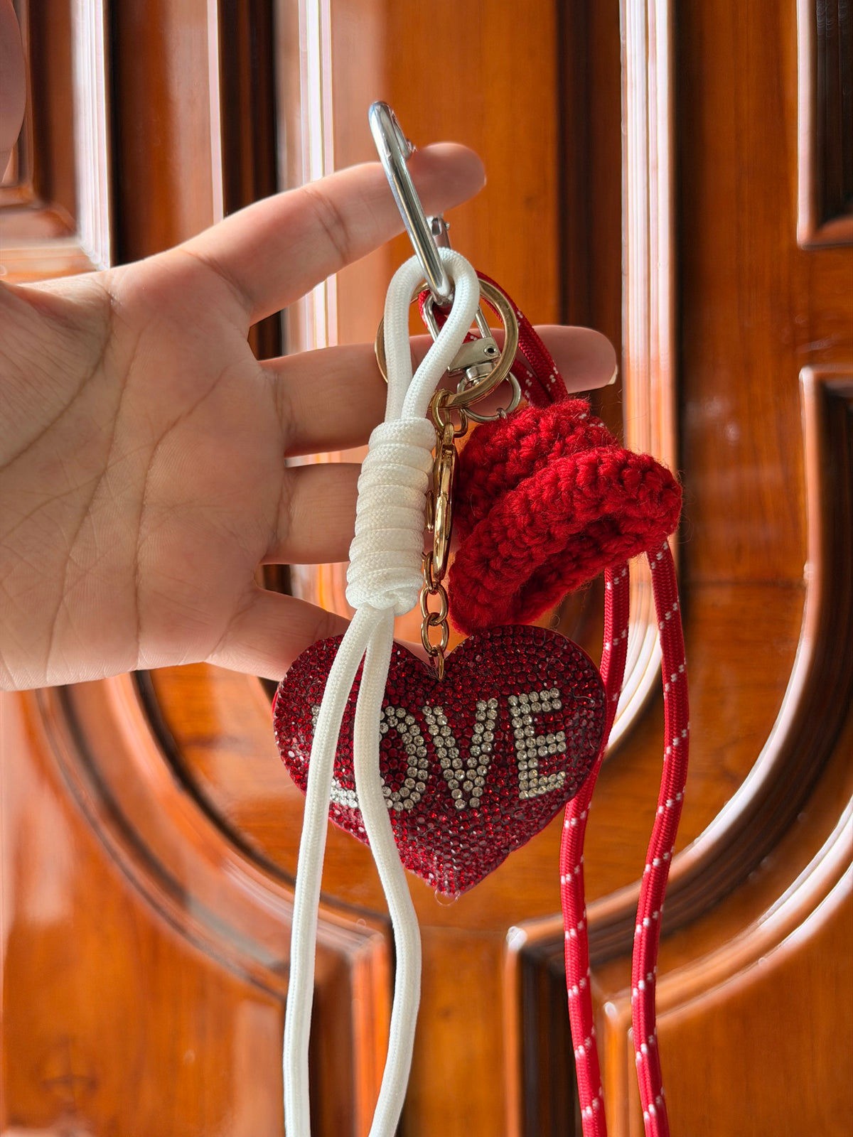 Sparkle Love Heart bag charm