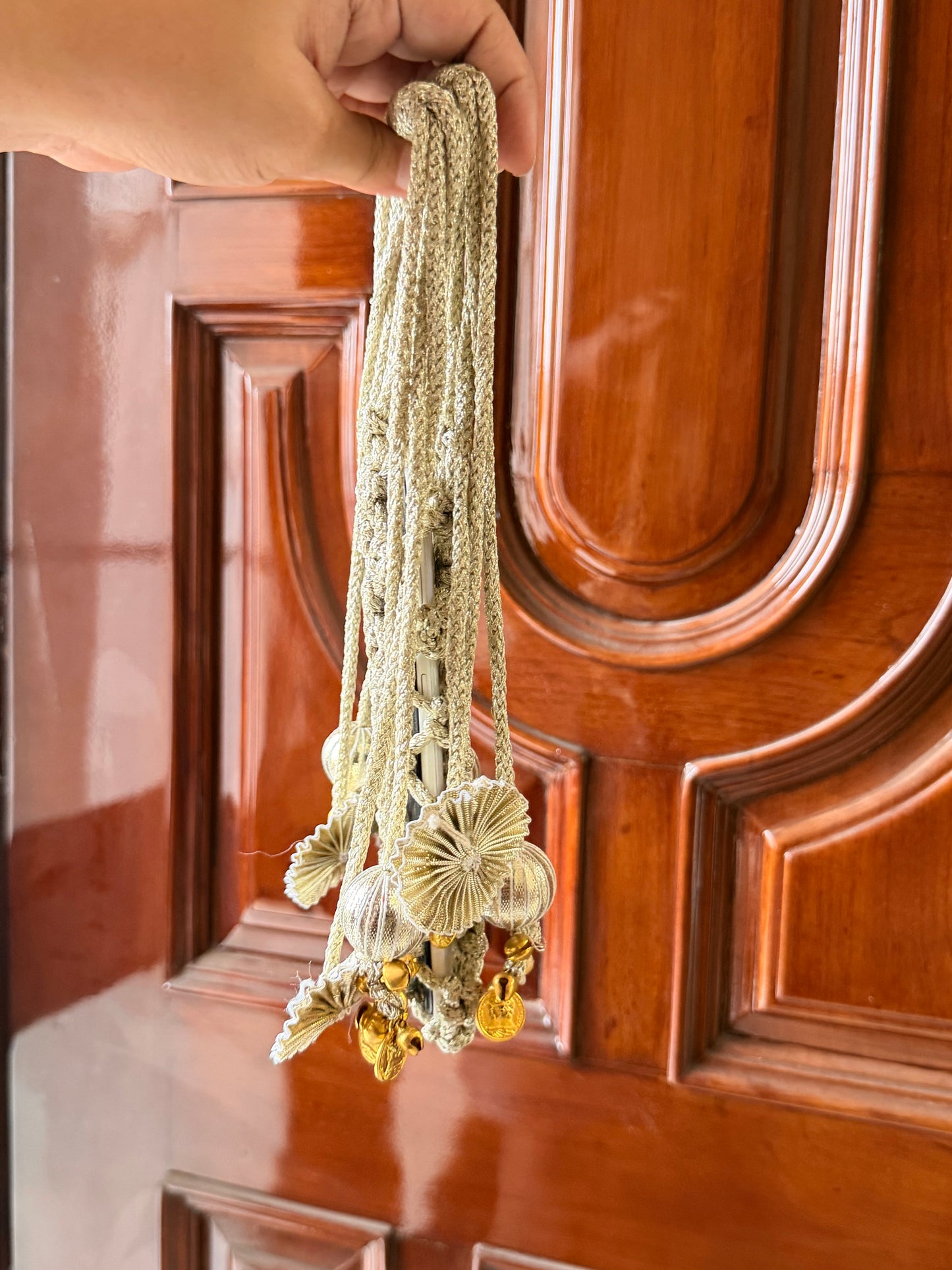 Royal Potli Phone Sling –     Champagne Gold