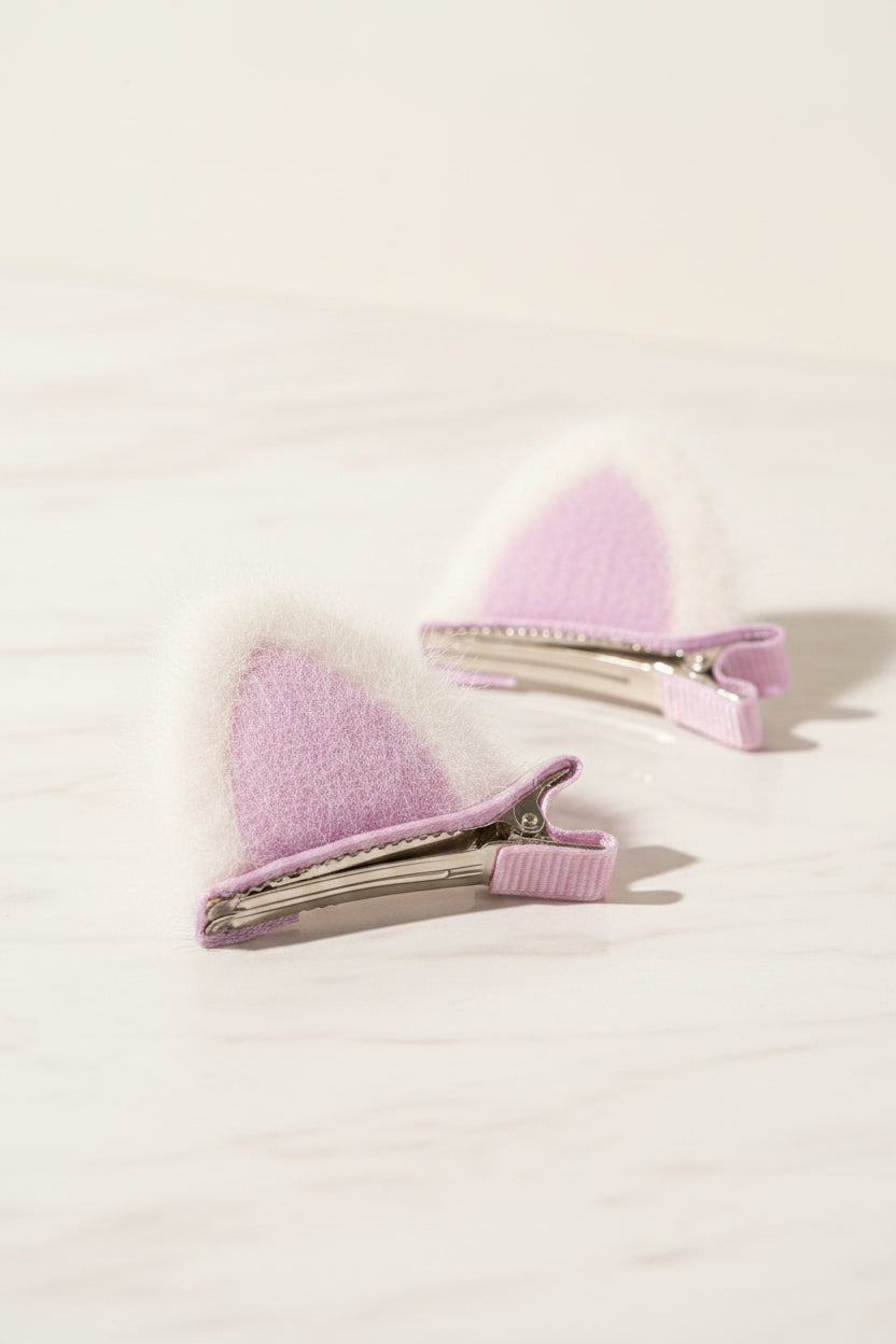 Cat ear hairpin (lavender)