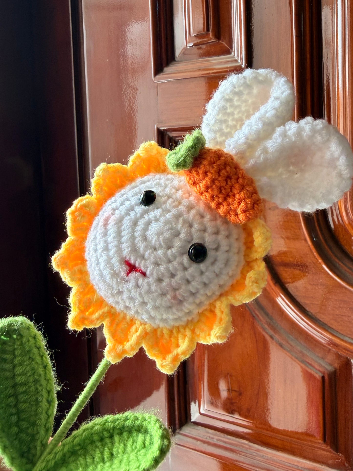 Sunflower crochet stick