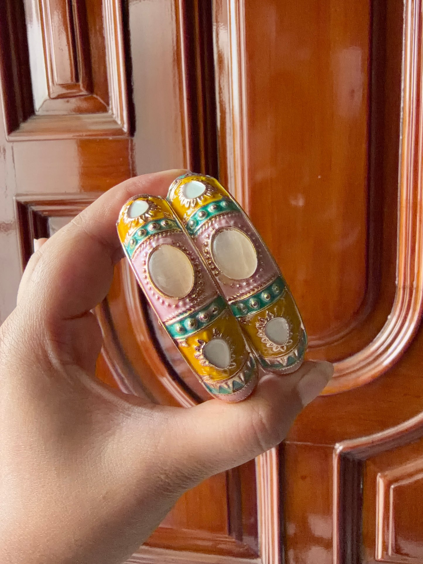 Pastel meenakari kada set