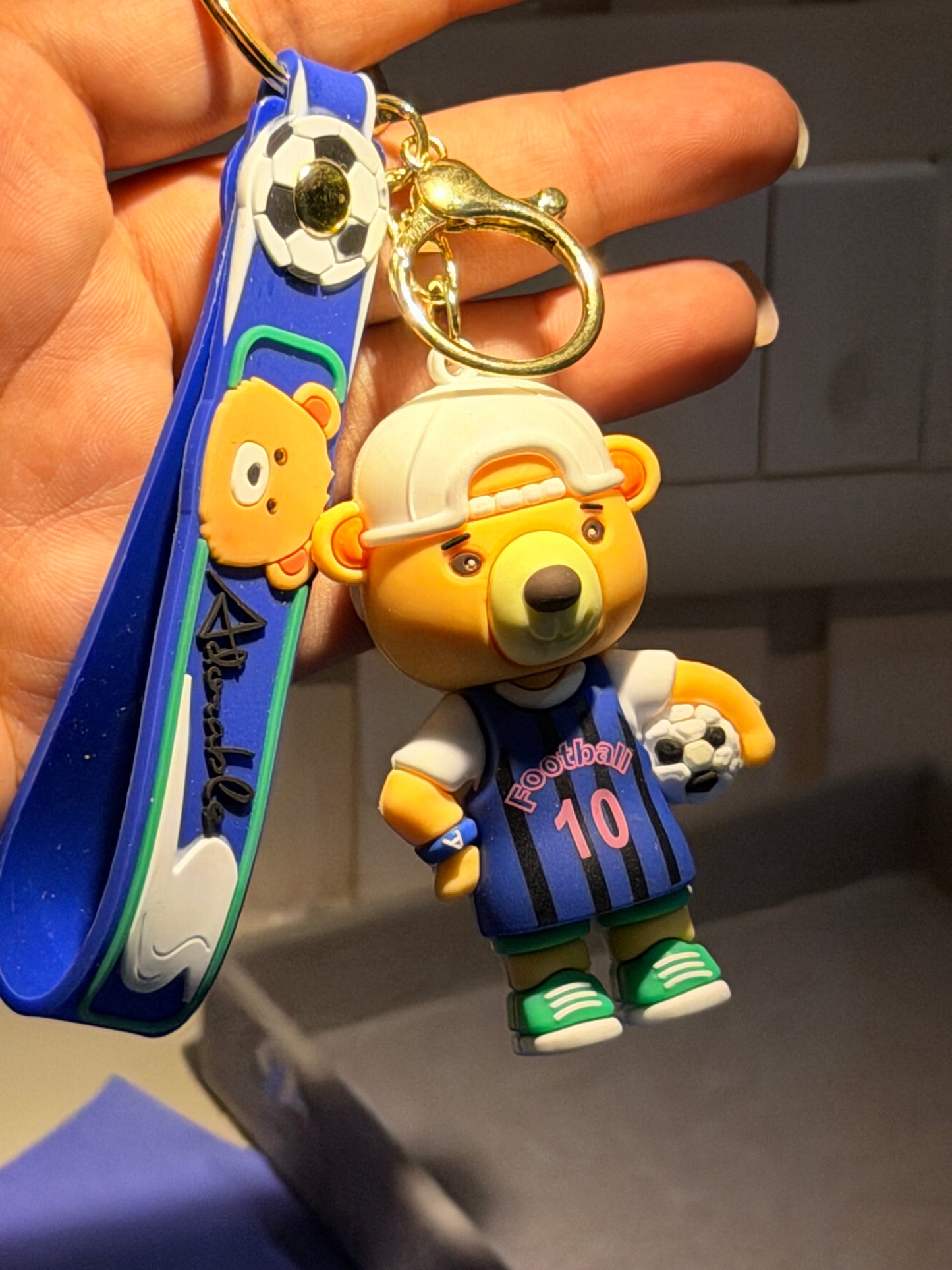 Footballer silicon keychain