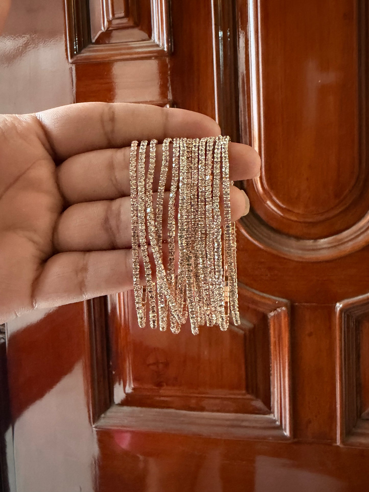Crystal tennis bracelet (set of 2)