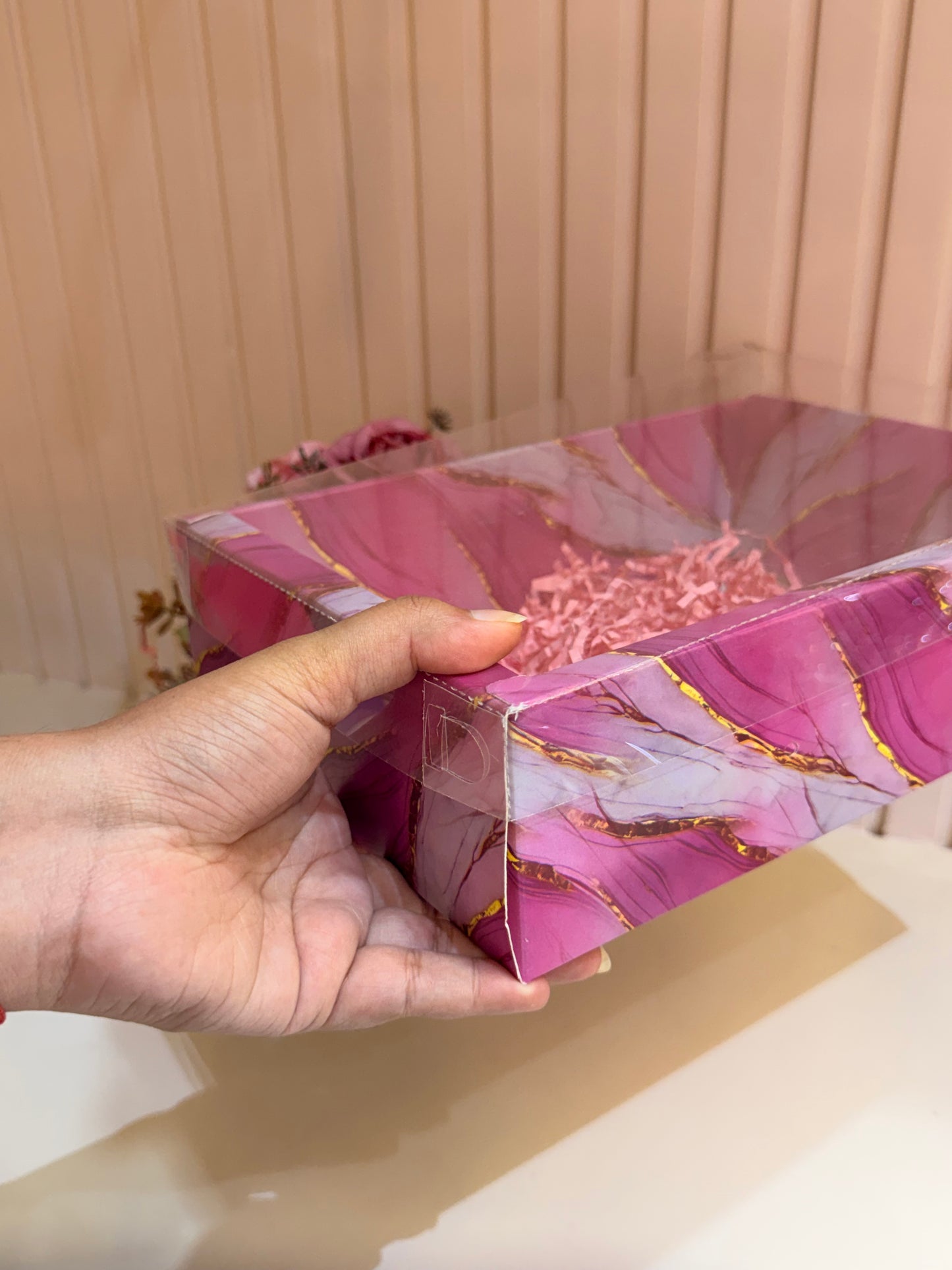 Transparent hamper box (with fairy lights)