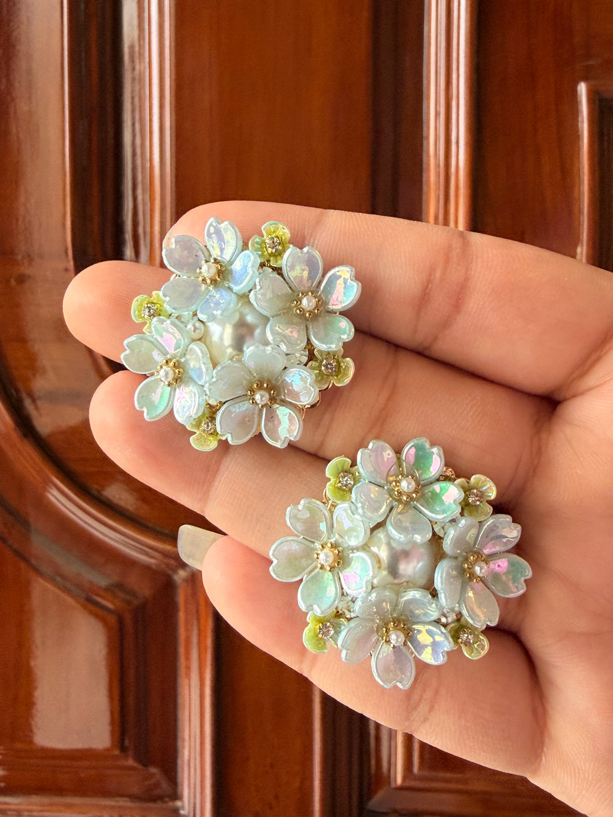 Pearl Blossom Cluster Earrings
