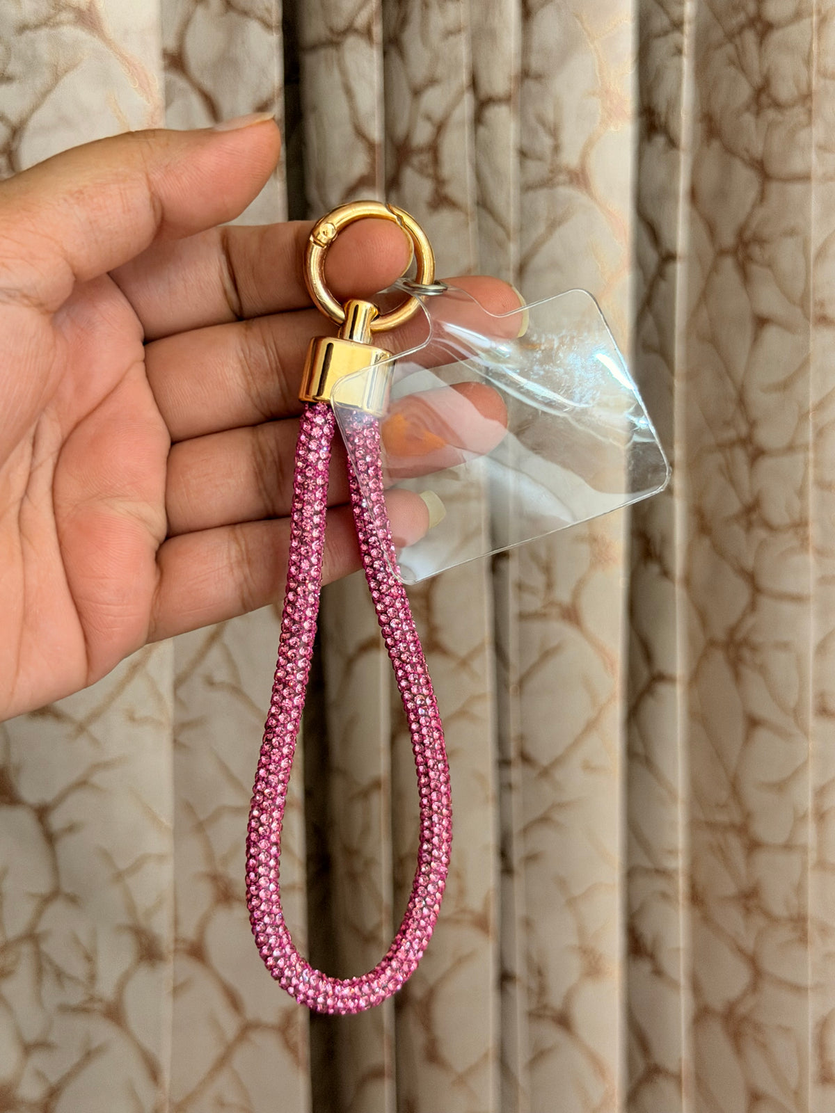 Pink Crystal Shimmer Keychain