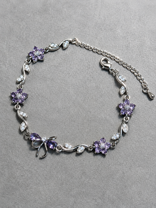 Blossom bow bracelet (purple)