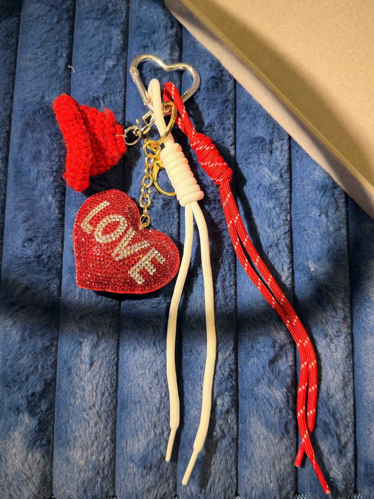 Sparkle Love Heart bag charm